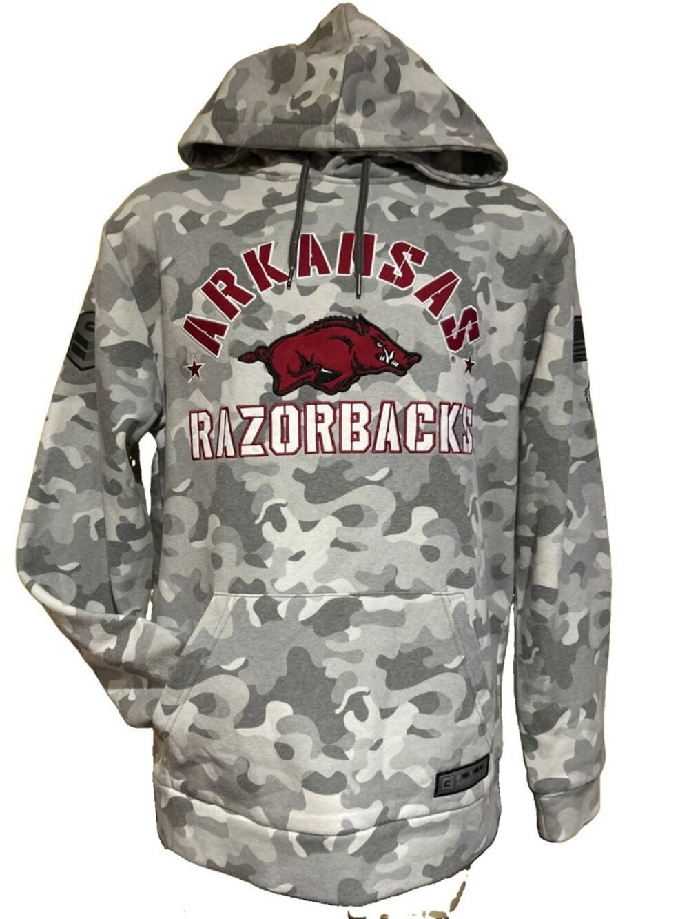 Arkansas Razorbacks Colosseum OHT Gray Camo Hoodie Hooded Sweatshirt Mens L NWOT
